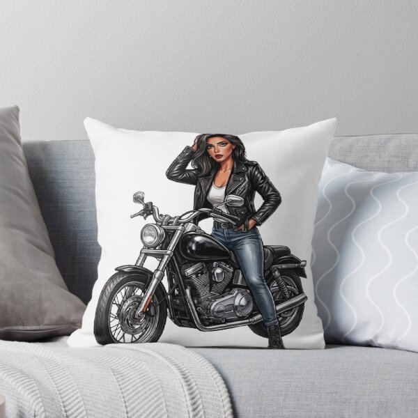 Item preview, Biker Girl Black Leather Jacket Motorcycle designed and sold by MaRCAStro.