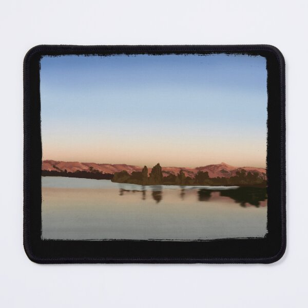 Item preview, Bay Area lake at sunset oil art designed and sold by moteemade.