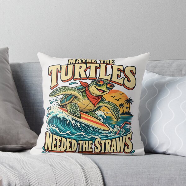 Item preview, Maybe The Turtles Needed The Straws, Turtle Humor Ocean Lover, Sea Turtle Pun Marine Life designed and sold by Pawsome Quotes.