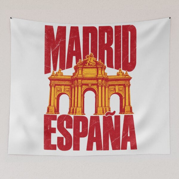 Item preview, Madrid Spain Puerta de Alcala Retro Distressed designed and sold by Yellowriversss.