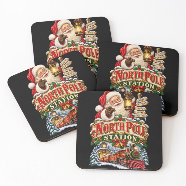 Item preview, Vintage North Pole Station – Santa Christmas Train designed and sold by RockitBaby.