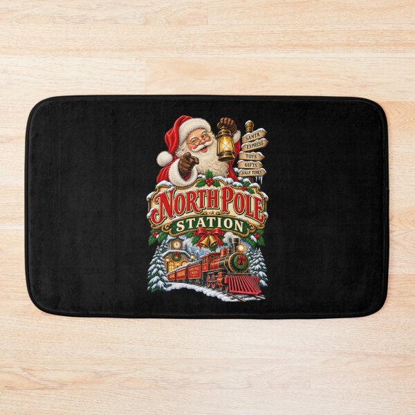 Item preview, Vintage North Pole Station – Santa Christmas Train designed and sold by RockitBaby.
