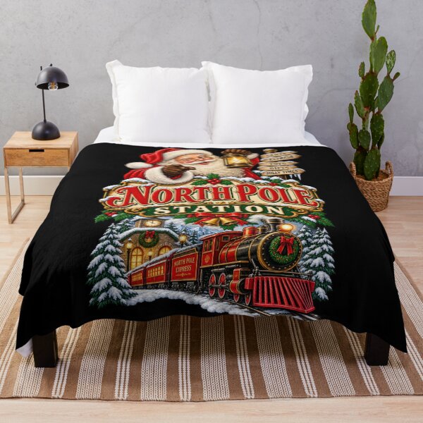 Item preview, Vintage North Pole Station – Santa Christmas Train designed and sold by RockitBaby.