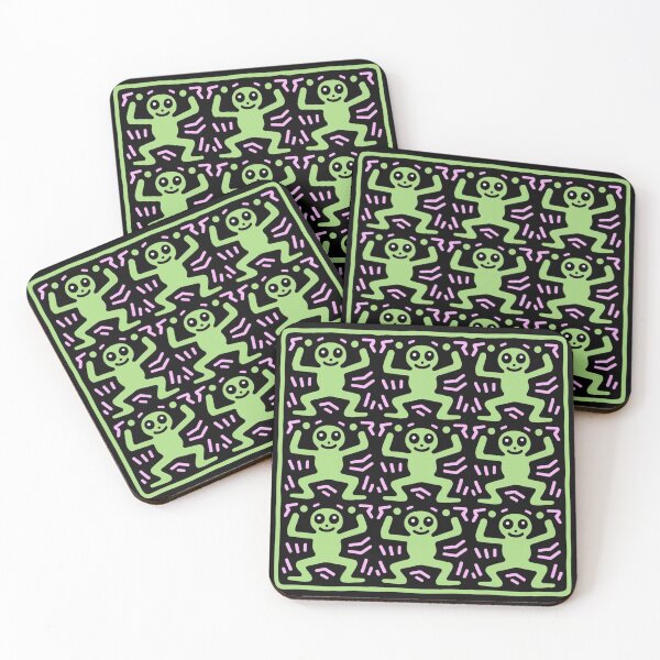 Item preview, Groovy Green Halloween Skeleton Dance Pattern designed and sold by NatArtSA.