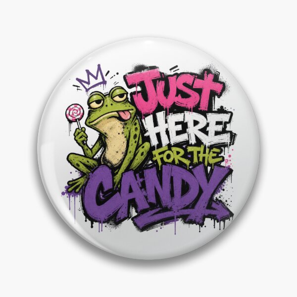 Item preview, Just Here For The Candy Graffiti Frog T-Shirt | Cute Toad Lollipop Purple Pink Streetwear Gift designed and sold by illeN-Art-World.