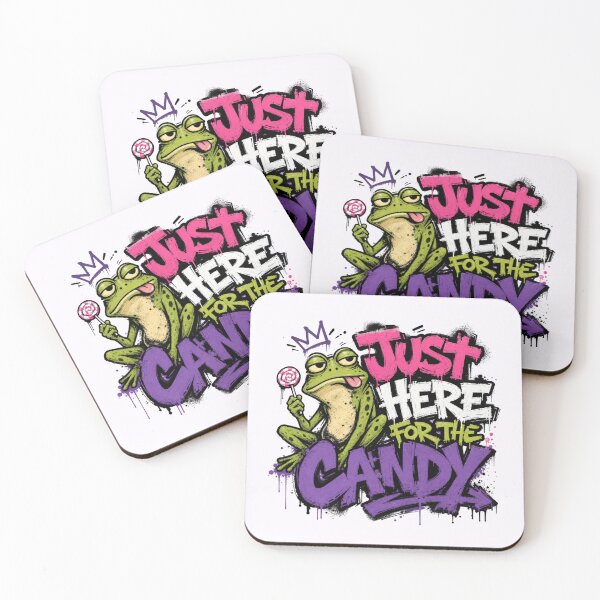 Item preview, Just Here For The Candy Graffiti Frog T-Shirt | Cute Toad Lollipop Purple Pink Streetwear Gift designed and sold by illeN-Art-World.