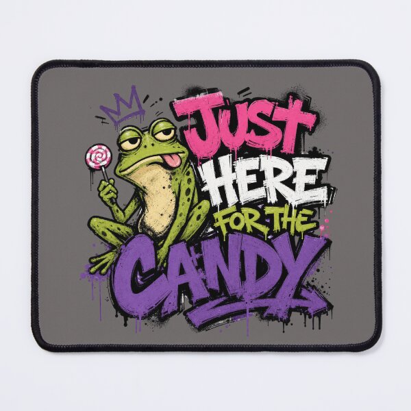 Item preview, Just Here For The Candy Graffiti Frog T-Shirt | Cute Toad Lollipop Purple Pink Streetwear Gift designed and sold by illeN-Art-World.
