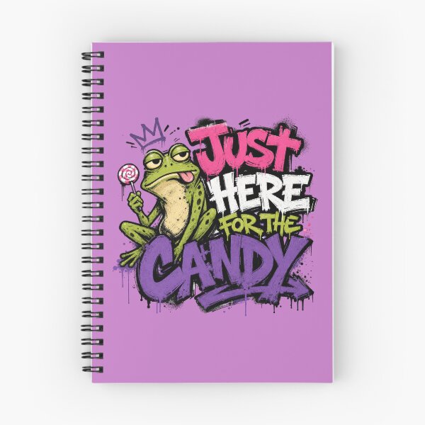 Item preview, Just Here For The Candy Graffiti Frog T-Shirt | Cute Toad Lollipop Purple Pink Streetwear Gift designed and sold by illeN-Art-World.