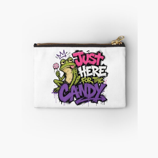 Item preview, Just Here For The Candy Graffiti Frog T-Shirt | Cute Toad Lollipop Purple Pink Streetwear Gift designed and sold by illeN-Art-World.