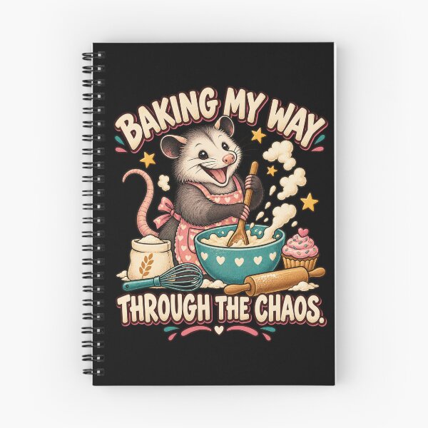 Item preview, Baking My Way Through the Chaos – Funny Opossum Baker designed and sold by Good Mood Foundry.