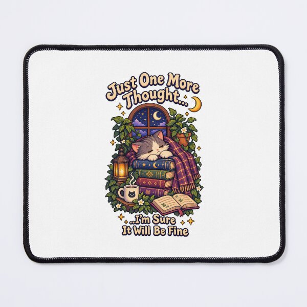 Item preview, Just One More Thought – Cozy Overthinking Cat Pixel Art designed and sold by Handmade--Heaven.