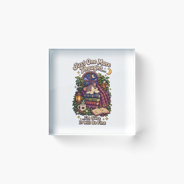Item preview, Just One More Thought – Cozy Overthinking Cat Pixel Art designed and sold by Handmade--Heaven.