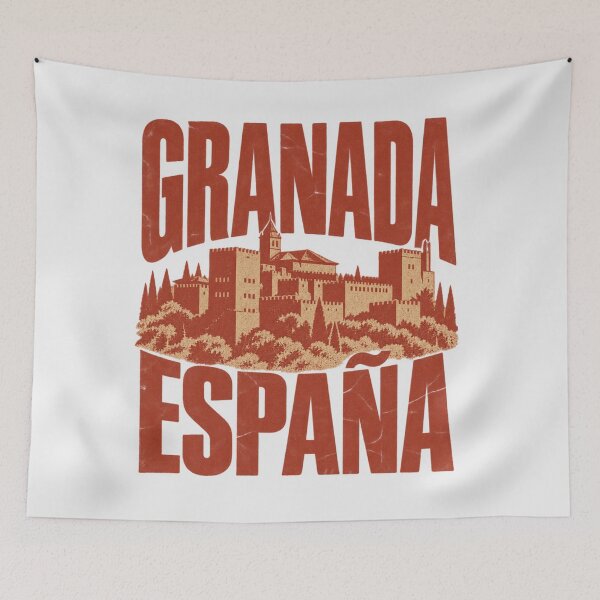 Item preview, Granada Spain Alhambra Palace Retro Distressed designed and sold by Yellowriversss.