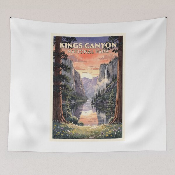 Item preview, Kings Canyon National Park California Vintage Watercolor Travel designed and sold by Teelogic.
