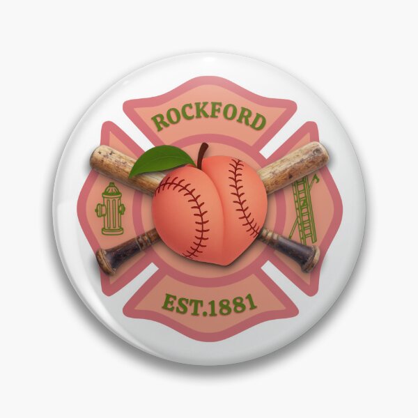 Item preview, Rockford Peaches Rockford Fire Department Crossed Baseball Bats Maltese Cross designed and sold by Bee Bum Designs.