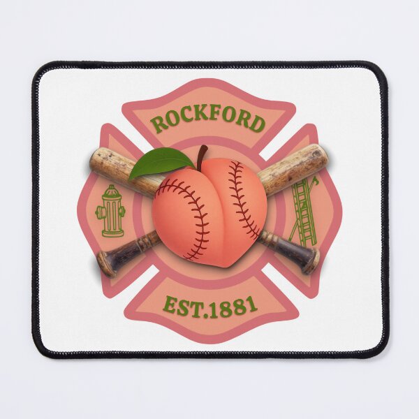 Item preview, Rockford Peaches Rockford Fire Department Crossed Baseball Bats Maltese Cross designed and sold by Bee Bum Designs.