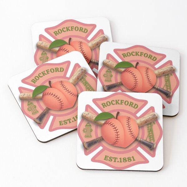 Artikelvorschau, Rockford Peaches, Feuerwehr Rockford, gekreuzte Baseballschläger, Malteserkreuz entworfen und verkauft von Bee Bum Designs.