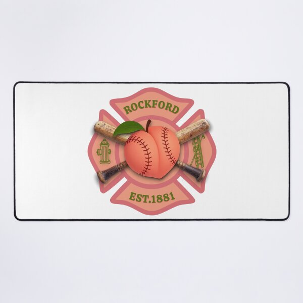 Item preview, Rockford Peaches Rockford Fire Department Crossed Baseball Bats Maltese Cross designed and sold by Bee Bum Designs.
