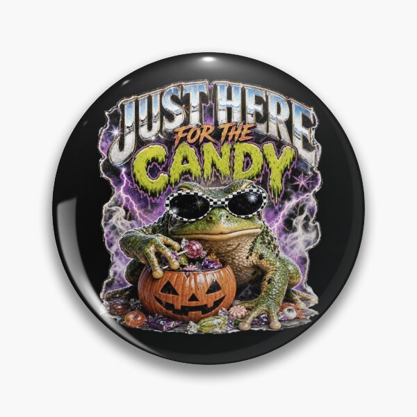 Item preview, Just Here For The Candy Cool Frog T-Shirt | Funny Toad Sunglasses Pumpkin Bucket Halloween Gift designed and sold by illeN-Art-World.