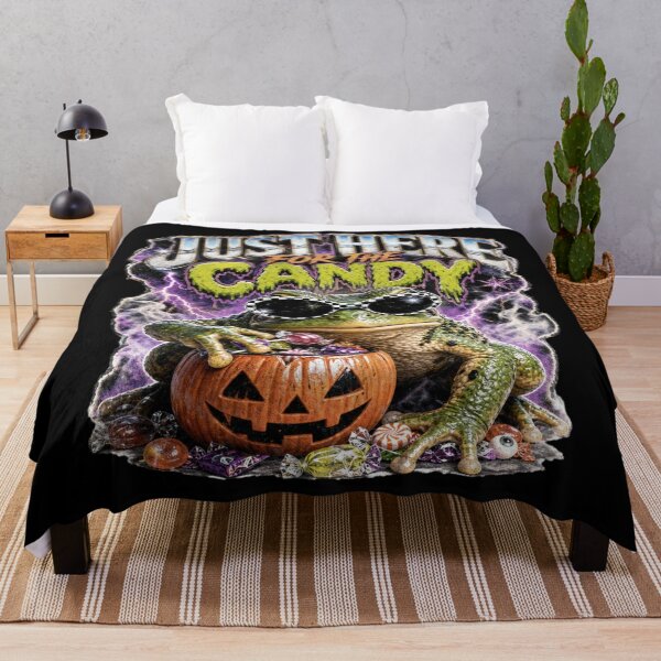Item preview, Just Here For The Candy Cool Frog T-Shirt | Funny Toad Sunglasses Pumpkin Bucket Halloween Gift designed and sold by illeN-Art-World.