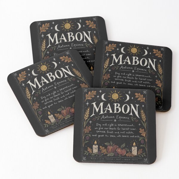 Item preview, Mabon Autumn Equinox - Pagan Harvest Chalkboard Folk Art designed and sold by StormbornGem.