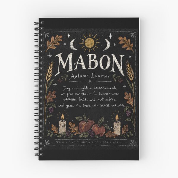 Item preview, Mabon Autumn Equinox - Pagan Harvest Chalkboard Folk Art designed and sold by StormbornGem.