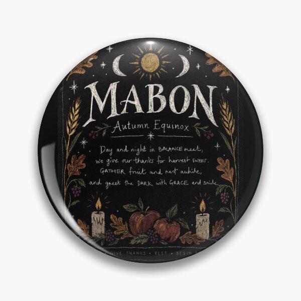 Item preview, Mabon Autumn Equinox - Pagan Harvest Chalkboard Folk Art designed and sold by StormbornGem.