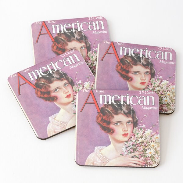 Item preview, Classic American Magazine Cover Vintage Girls Ladies Women Wall Art Poster Print Tee Cushion Mug Shirt designed and sold by Cool Robot Bro..