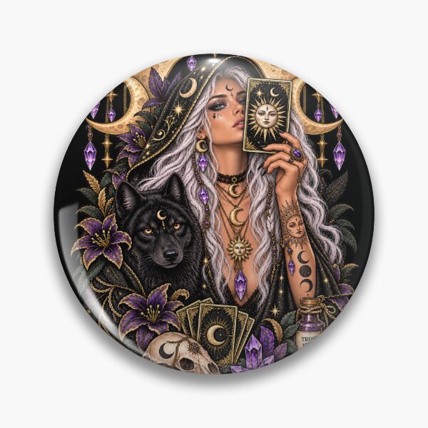 Artikelvorschau, Mondhexe und ihr Wolf entworfen und verkauft von DarkMoonSiren.