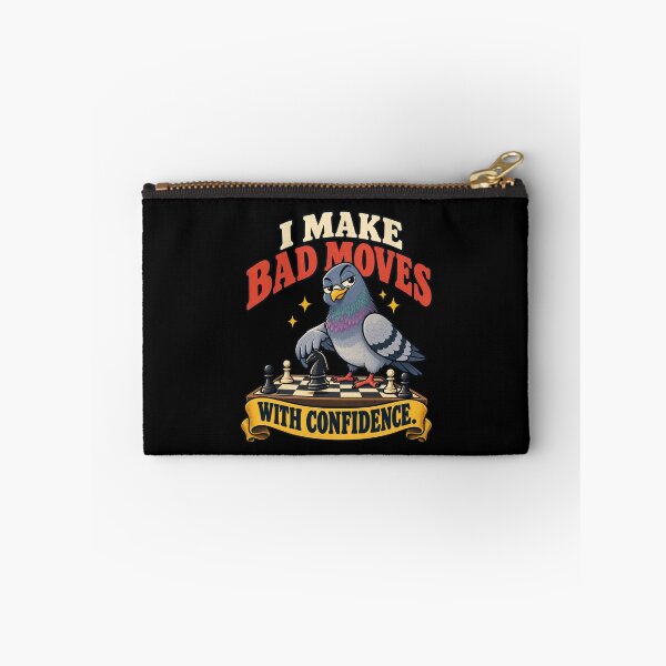 Item preview, I Make Bad Moves With Confidence – Funny Chess Pigeon designed and sold by Good Mood Foundry.