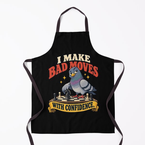 Item preview, I Make Bad Moves With Confidence – Funny Chess Pigeon designed and sold by Good Mood Foundry.
