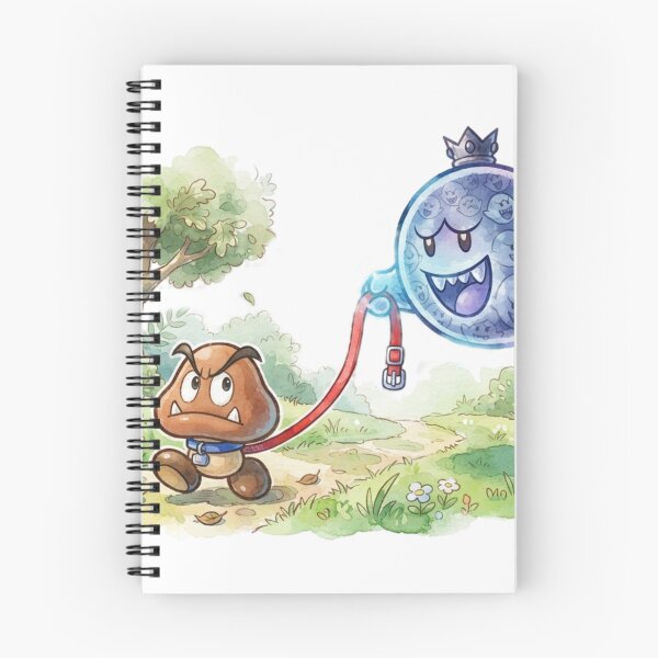 Item preview, Goomba being held on a red leash by a Athomic boo. designed and sold by gorillazone_co.