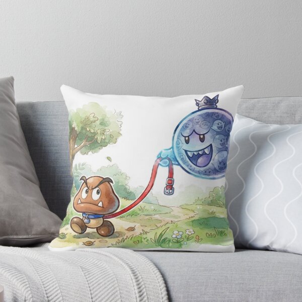 Item preview, Goomba being held on a red leash by a Athomic boo. designed and sold by gorillazone_co.