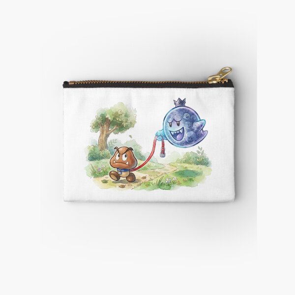 Item preview, Goomba being held on a red leash by a Athomic boo. designed and sold by gorillazone_co.