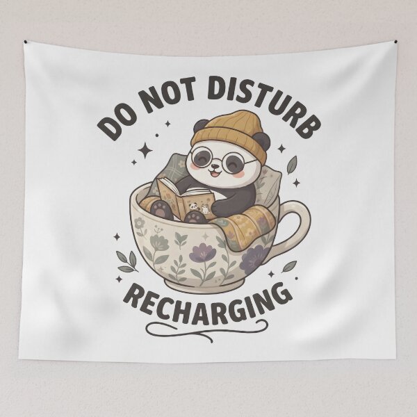 Item preview, Cozy Panda Reading In Floral Teacup Illustration designed and sold by StickerNestYou.