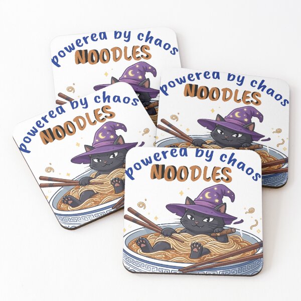 Item preview, Powered By Chaos & Noodles - Cute Kawaii Cat Wizard In Ramen Bowl designed and sold by hepopatterns.