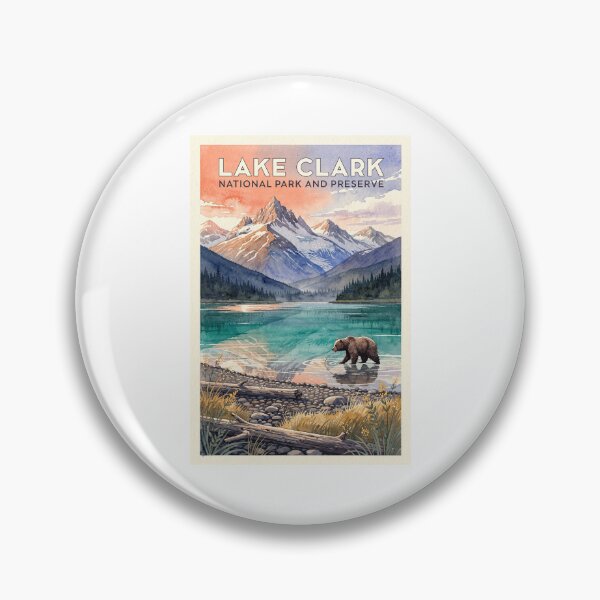 Item preview, Lake Clark National Park Alaska Vintage Watercolor Travel designed and sold by Teelogic.
