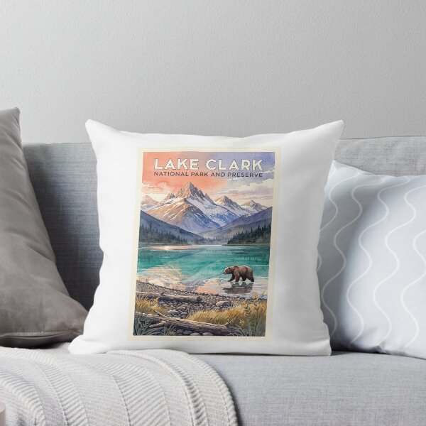 Item preview, Lake Clark National Park Alaska Vintage Watercolor Travel designed and sold by Teelogic.