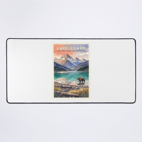 Item preview, Lake Clark National Park Alaska Vintage Watercolor Travel designed and sold by Teelogic.