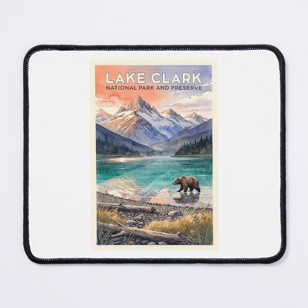 Item preview, Lake Clark National Park Alaska Vintage Watercolor Travel designed and sold by Teelogic.