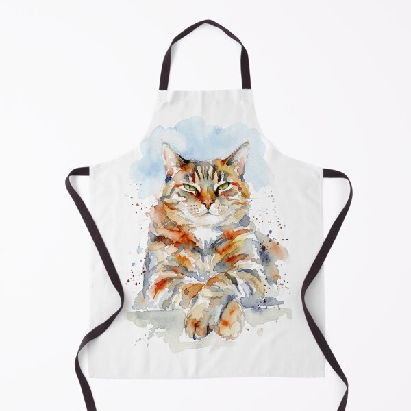 Item preview, Relaxed Tabby Cat Crossed Paws Watercolor Art designed and sold by caracatita75.
