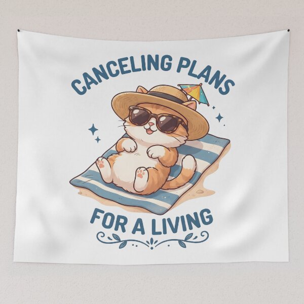 Item preview, Cute Relaxing Cat Beach Vacation Illustration designed and sold by StickerNestYou.