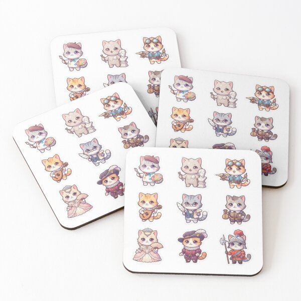 Item preview, Cute Artist & Scholar Cats designed and sold by PrintforDesign.