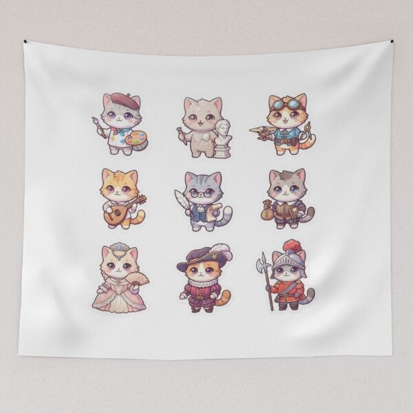Item preview, Cute Artist & Scholar Cats designed and sold by PrintforDesign.