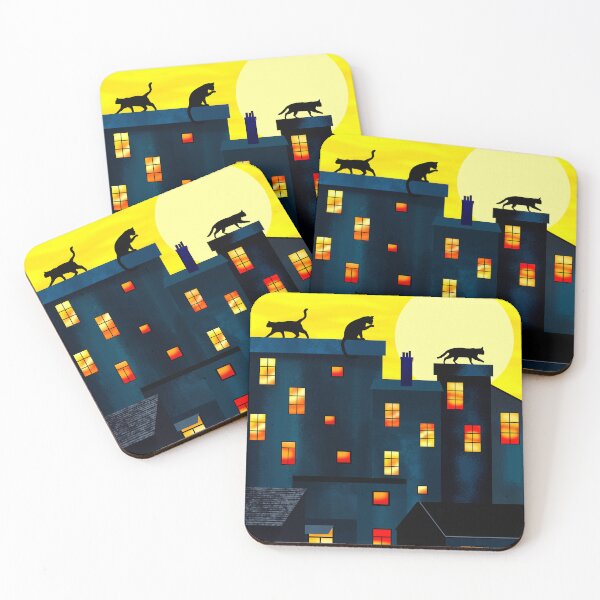 Item preview, Cats on Rooftops at Dusk designed and sold by Andrew  Hitchen.