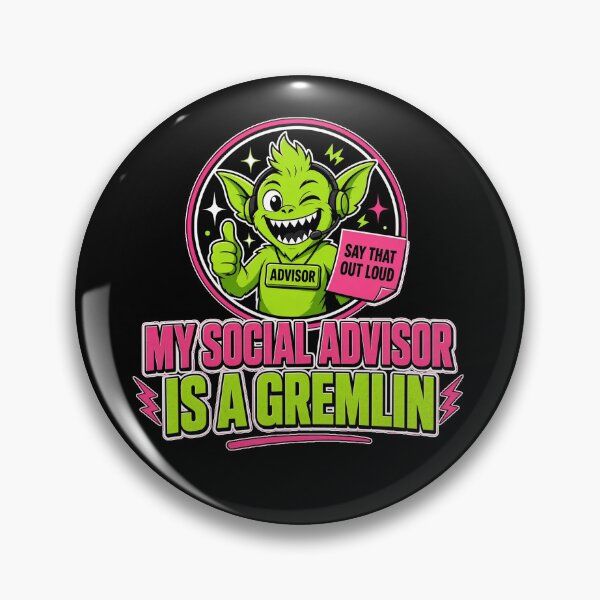 Item preview, My Social Advisor Is A Gremlin Funny Introvert Gaming Meme designed and sold by MirengLab.