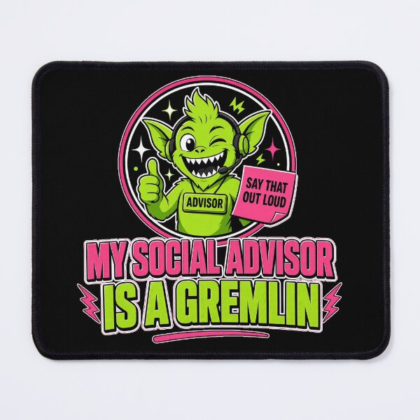 Item preview, My Social Advisor Is A Gremlin Funny Introvert Gaming Meme designed and sold by MirengLab.