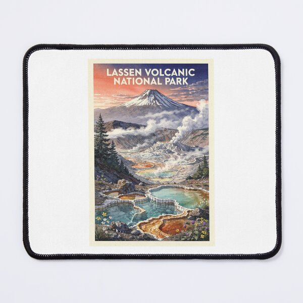 Item preview, Lassen Volcanic National Park California Vintage Watercolor Travel designed and sold by Teelogic.