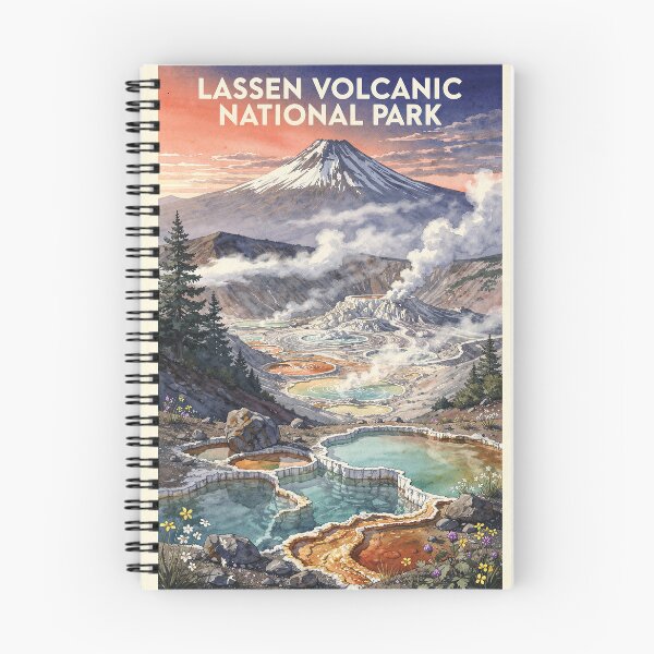Item preview, Lassen Volcanic National Park California Vintage Watercolor Travel designed and sold by Teelogic.