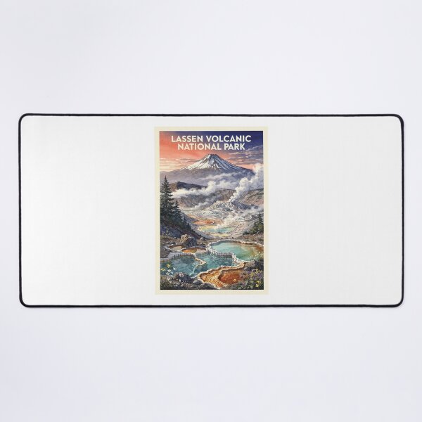Item preview, Lassen Volcanic National Park California Vintage Watercolor Travel designed and sold by Teelogic.